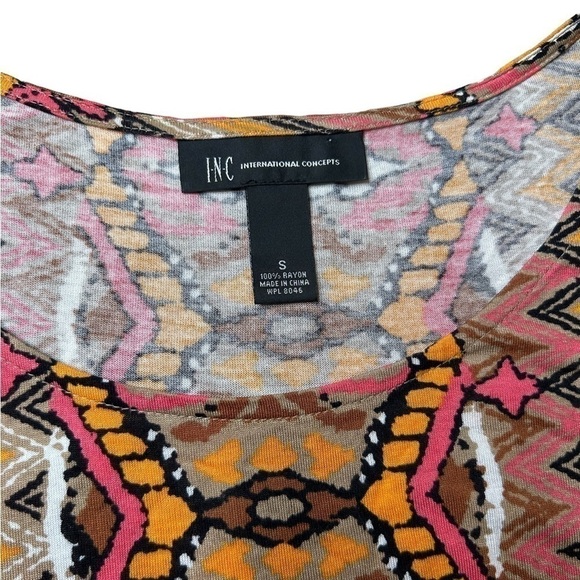 2/$30 INC International Concepts Women’s Aztec Print Fringe Cap Sleeves Small - Picture 11 of 13